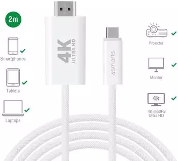 4smarts USB-C auf HDMI Kabel 2m, weiß (540955)