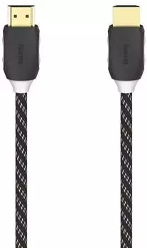 Hama HDMI-Kabel High Speed mit Ethernet, Gewebe, vergoldet, 3,0m (00205447)
