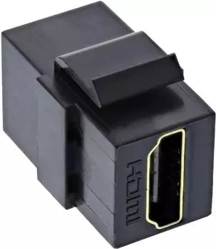 InLine HDMI Keystone Snap-In Einsatz 4K/60Hz, HDMI A Buchse/Buchse, schwarz (76202M)