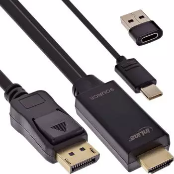 InLine HDMI zu DisplayPort Konverter Kabel, 4K60Hz, 1m (17161I)