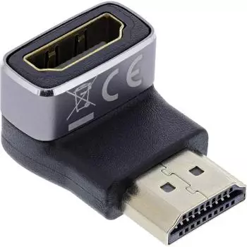 InLine HDMI Adapter Stecker A auf Buchse A, 90° nach unten, 8K UHD (17991F)