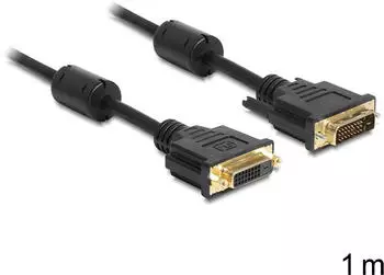 DeLock DVI-D 24+1 Verlängerungskabel 1m, schwarz (83185)