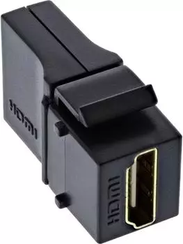 InLine HDMI Keystone Snap-In Einsatz 4K/60Hz, Buchse/Buchse, gewinkelt (76202N)