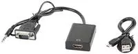 Lanberg AD-0021-BK, 0,2 m, HDMI Typ A (Standard), VGA (D-Sub), Weiblich, M&auml;nnlich,