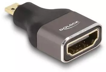DeLock HDMI-Adapter Micro-D Stecker zu A Buchse 8K 60Hz grau (60079)
