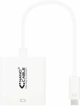 Nanocable USB-C auf DVI-D Dual Link Konverter Stecker/Buchse 15cm, weiß (10.16.4103)