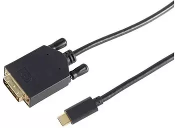 S-Conn DVI-D (24+1) auf USB Typ-C Kabel, 1m, schwarz (10-58025)
