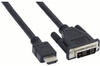 InLine 17662 HDMI-DVI Adapterkabel, 19pol St auf 18+1 St, mit Ferrit (1,8m)