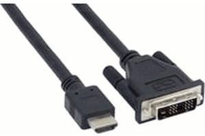InLine 17662 HDMI-DVI Adapterkabel, 19pol St auf 18+1 St, mit Ferrit (1,8m)