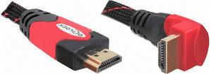 DeLock 82686 Kabel High Speed HDMI mit Ethernet gewinkelt A-A / Stecker-Stecker (2,0m)
