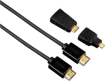 Hama 74242 High Speed HDMI-Kabel, Ethernet, St/St (1,5m) + 2 HDMI-Adapter