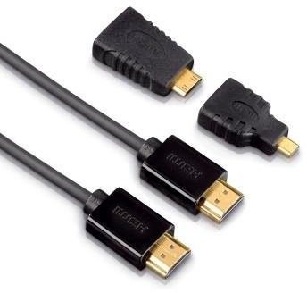 Hama 54561 High Speed HDMI-Kabel mit Ethernet + 2 HDMI-Adapter