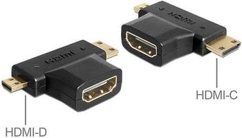 DeLock HDMI, 19-polig (W) - Mini-HDMI, 19-polig, 19-polig Micro-HDMI (M) - Schwarz (65446)