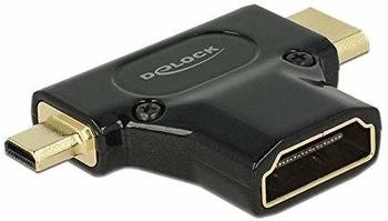 DeLock Adapter High Speed HDMI with Ethernet - HDMI-A female > HDMI Mini-C male + Micro-D male