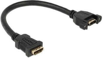 DeLock Panel-mount - Video- / Audiokabel - HDMI - 28 AWG - HDMI, 19-polig (W) - HDMI, 19-polig (W) - 25cm - Schwarz (85100)