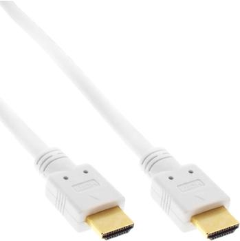 InLine 17503W HDMI Kabel, HDMI-High Speed Ethernet, Premium, Stecker / Stecker, weiß/gold, 3m