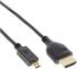 InLine 17501D HDMI Superslim Kabel A an D, HDMI-High Speed Ethernet, Premium, schwarz/gold, 1m