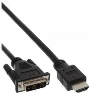 InLine 17664E HDMI-DVI Adapterkabel, HDMI Stecker auf DVI 18+1 Stecker, 1,5m