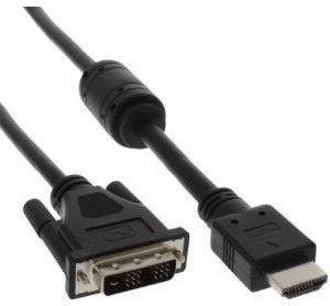 InLine 17661 HDMI-DVI Adapterkabel, 19pol Stecker auf 18+1 Stecker, mit Ferrit, 1m