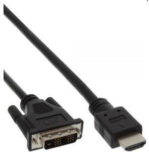 InLine 17659E HDMI-DVI Adapterkabel, HDMI Stecker auf DVI 18+1 Stecker, 0,5m