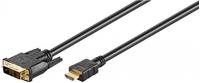 Goobay 51579 HDMI / DVI-D Kabel, Schwarz, 1 m 19pol.