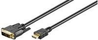 Goobay 51881 HDMI / DVI-D Kabel, Schwarz, 1.5 m 19pol. HDMI-Stecker>DVI-D (18+1) Stecker