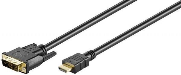 Goobay 51881 HDMI / DVI-D Kabel, Schwarz, 1.5 m 19pol. HDMI-Stecker>DVI-D (18+1) Stecker