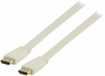 Valueline High Speed HDMI Flachkabel mit Ethernet HDMI Stecker - HDMI Stecker 2,00 m weiß