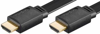 MicroConnect HDMI mit Ethernetkabel - HDMI (M) bis HDMI (M) - 1,5m - Schwarz - flach (HDM19191.5V1.4FLAT)