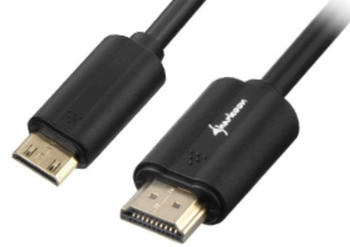 Sharkoon Kabel HDMI Stecker > mini HDMI Stecker schwarz, HDMI 2.0 4K