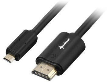 Sharkoon Kabel HDMI Stecker > micro HDMI Stecker schwarz, 1,0m, HDMI 2.0 4K
