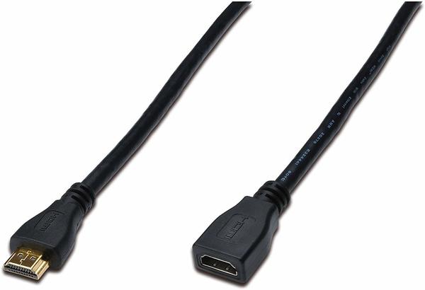 Digitus HDMI Anschlusskabel [1x HDMI-Stecker - 1x HDMI-Buchse] 5 m Schwarz