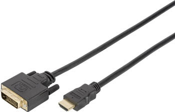 Digitus HDMI / DVI Anschlusskabel [1x HDMI-Stecker - 1x DVI-D Stecker] 2 m Schwarz