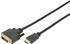 Digitus HDMI / DVI Anschlusskabel [1x HDMI-Stecker - 1x DVI-D Stecker] 2 m Schwarz