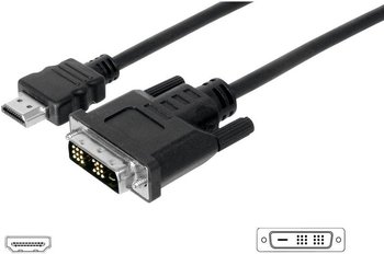 Digitus HDMI / DVI Anschlusskabel [1x HDMI-Stecker - 1x DVI-Stecker 18+1pol.] 10 m Schwarz
