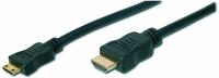 Digitus HDMI Anschlusskabel [1x HDMI-Stecker - 1x HDMI-Stecker C Mini] 3 m Schwarz