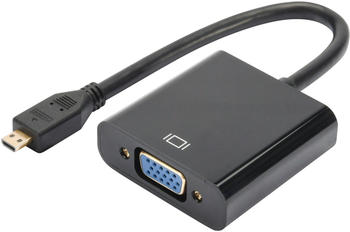 Digitus HDMI / VGA Adapter [1x HDMI-Stecker D Micro - 1x VGA-Buchse, Klinkenbuchse 3.5 mm] Schwarz