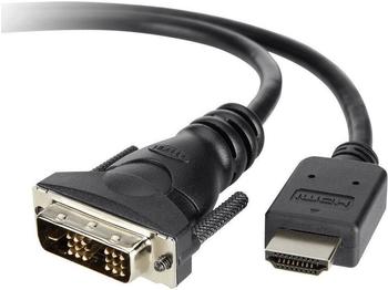 Belkin DVI / HDMI Anschlusskabel [1x DVI-Stecker 18+1pol. - 1x HDMI-Stecker] 3 m Schwarz