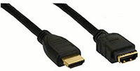 INLINE HDMI Verl&auml;ngerung, St/Bu, schwarz, verg. Kontakte, 1m