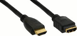 InLine 17633G HDMI Verlängerung 19pol St/Bu, schwarz, vergoldete Kontakte (3,0m)