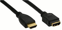 InLine 17635G HDMI Verlängerung 19pol St/Bu, schwarz, vergoldete Kontakte (5,0m)