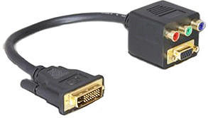 DeLock 65061 Adapter DVI29 Stecker zu VGA + 3xCinch Buchse (0,2m)