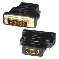 Roline 12.03.3116 Adapter [1x DVI-Stecker 24+1pol. - 1x HDMI-Buchse] Schwarz