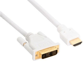 InLine 17663U HDMI-DVI Kabel, weiß/gold, HDMI St auf DVI 18+1 St (3,0m)