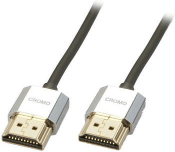 Lindy 41672 CROMO Slim High-Speed-HDMI-Kabel mit Ethernet, Typ A/A (2,0m)