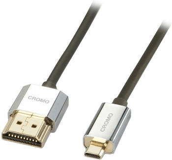 Lindy 41682 CROMO Slim High-Speed-HDMI-Kabel mit Ethernet, Typ A/D (2,0m)