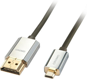 Lindy 41681 CROMO Slim High-Speed-HDMI-Kabel mit Ethernet, Typ A/D (1,0m)