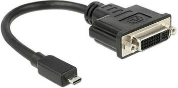 DeLock 1 x Micro HDMI Typ D 19 Pin (M) - 1 x DVI 24+5 (DVI-D) (W) - 20cm - schwarz (65563)