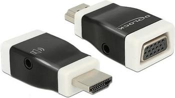 DeLock HDMI, 19-polig (M) - HD-15, Mini-Phone Stereo 3,5 mm (W) - Schwarz, weiß (65586)