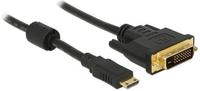 DeLock Videokabel - Dual Link - HDMI / DVI - 32 AWG - DVI-D (M) - Mini-HDMI, 19-polig (M) - 1,0m - Schwarz (83582)